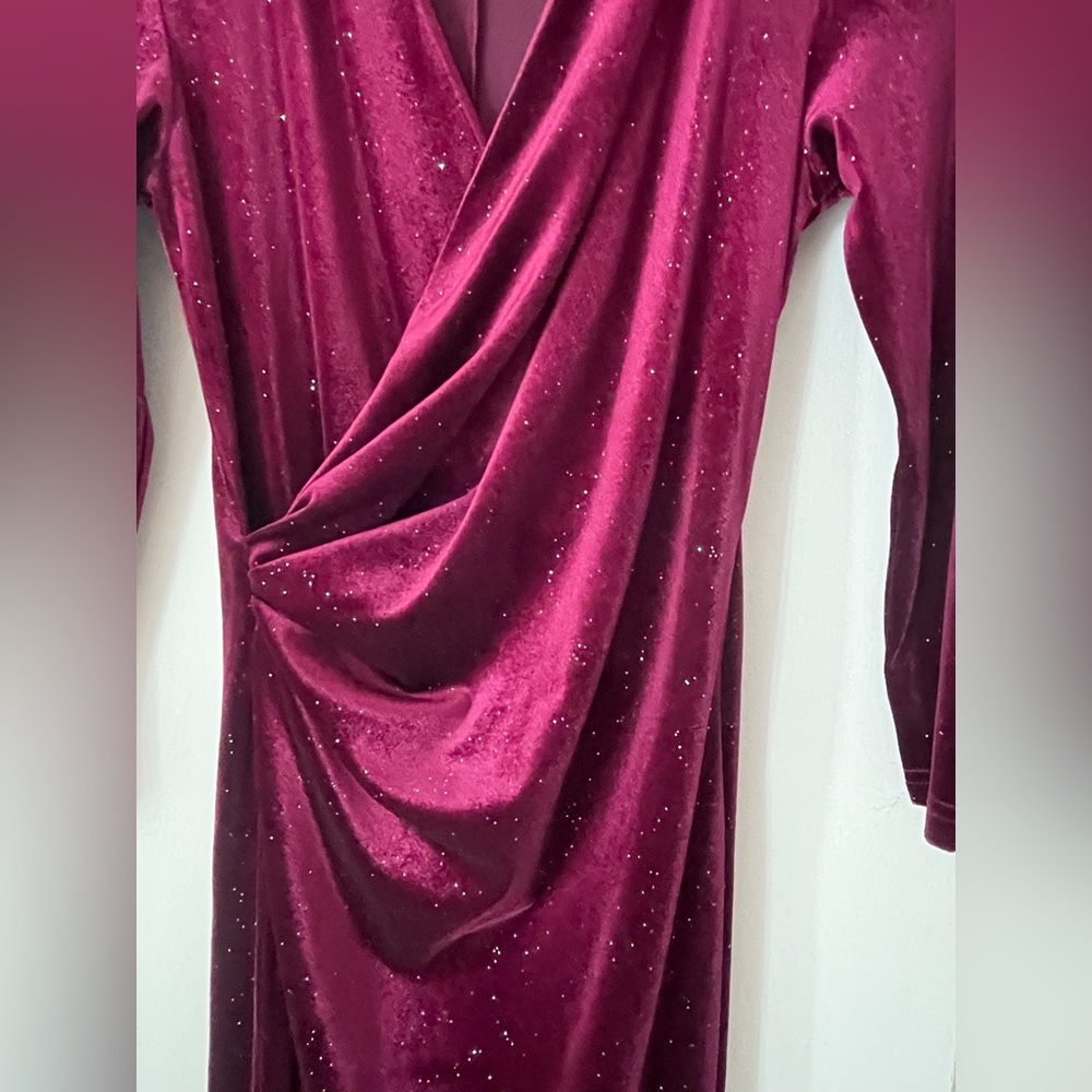 NWOT Apricot burgundy sparkle Dress - Picture 7 of 8